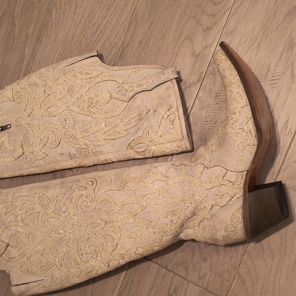 Corral Beige Glitter Overlay Boot - Picture 4 of 16